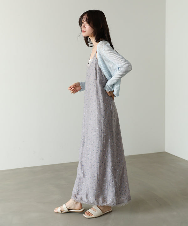 パールボタンフリルカーデ