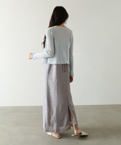 パールボタンフリルカーデ