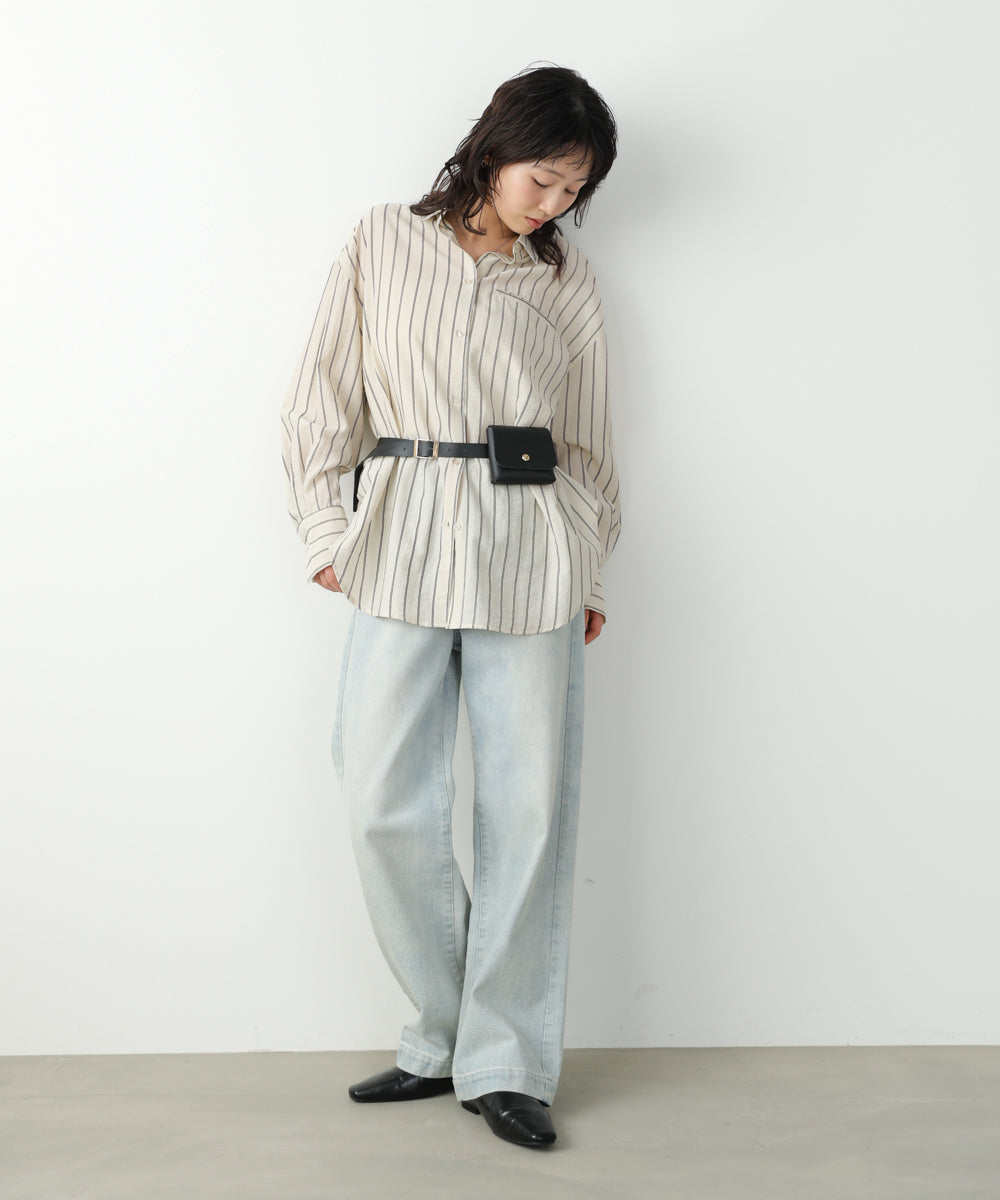 シアーストライプシャツ