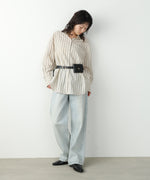 シアーストライプシャツ