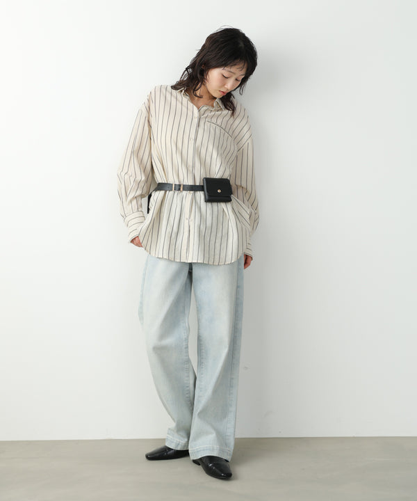 シアーストライプシャツ