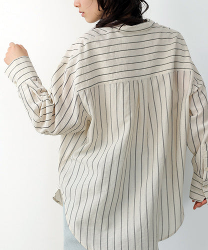 シアーストライプシャツ