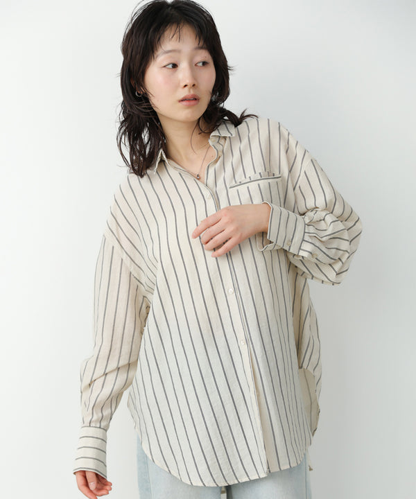 シアーストライプシャツ