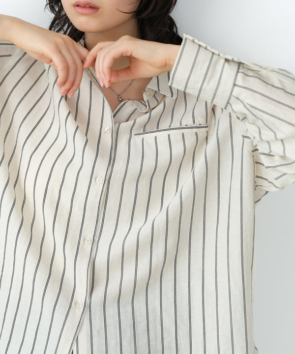 シアーストライプシャツ