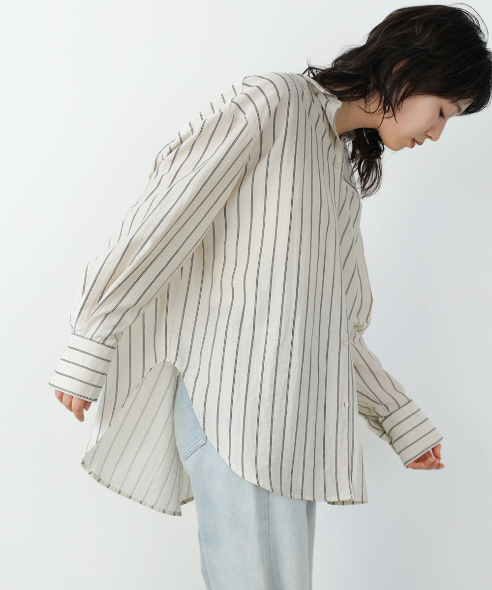 シアーストライプシャツ