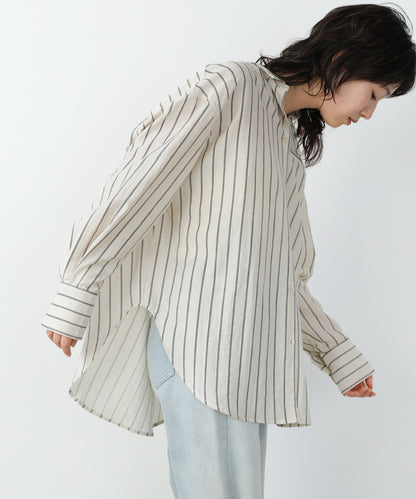 シアーストライプシャツ