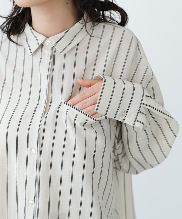 シアーストライプシャツ
