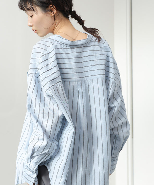 シアーストライプシャツ