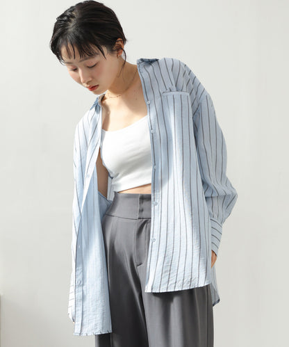 シアーストライプシャツ