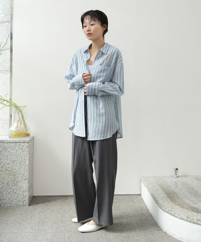 シアーストライプシャツ