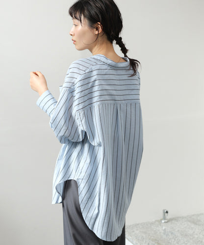 シアーストライプシャツ