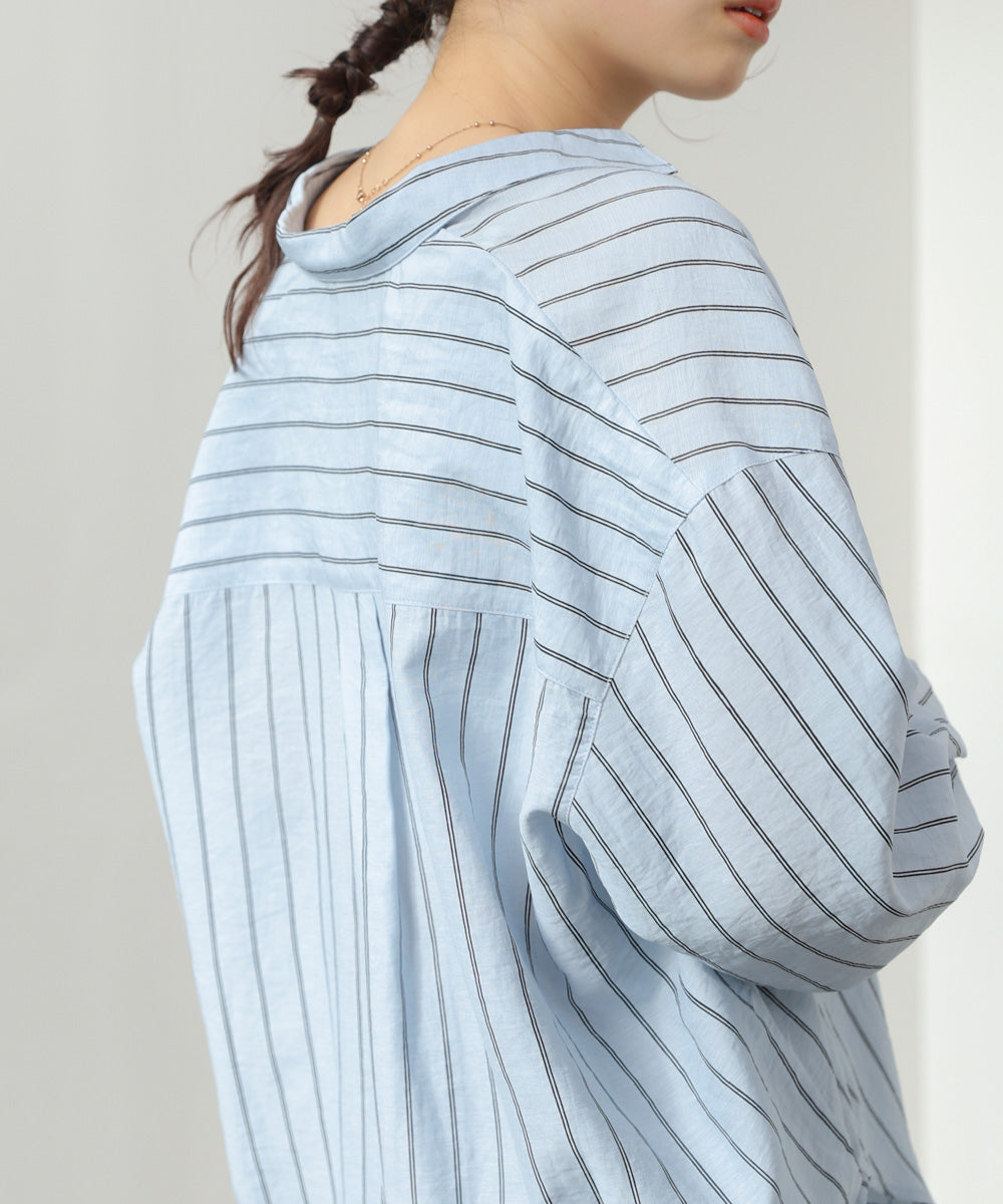 シアーストライプシャツ