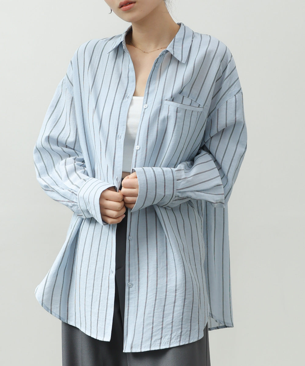 シアーストライプシャツ