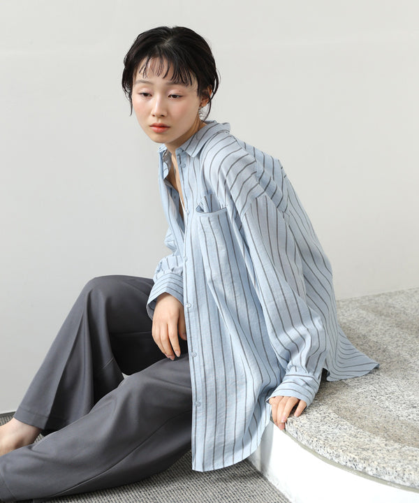 シアーストライプシャツ
