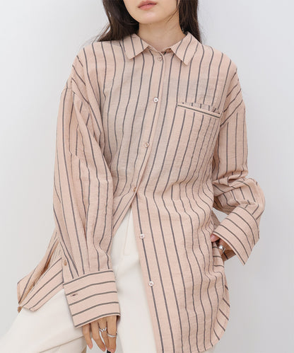 シアーストライプシャツ