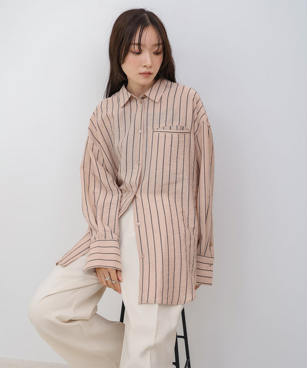 シアーストライプシャツ
