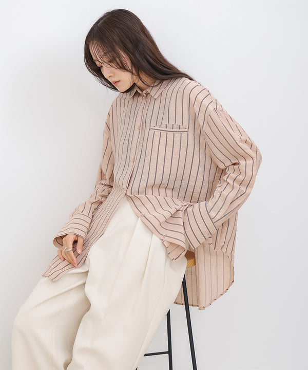 シアーストライプシャツ