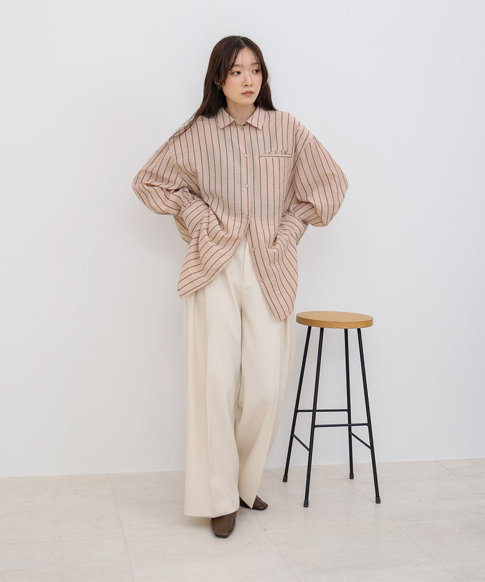 シアーストライプシャツ