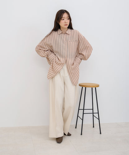 シアーストライプシャツ