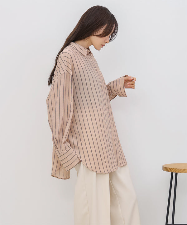 シアーストライプシャツ