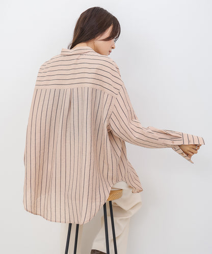 シアーストライプシャツ