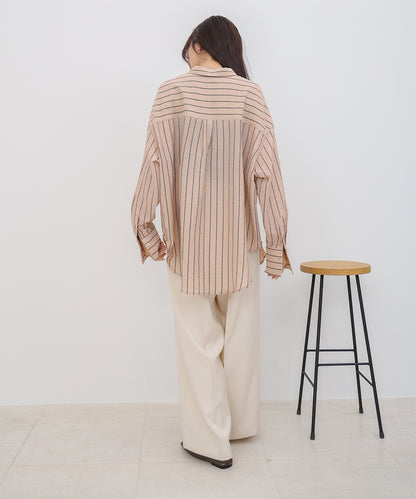 シアーストライプシャツ