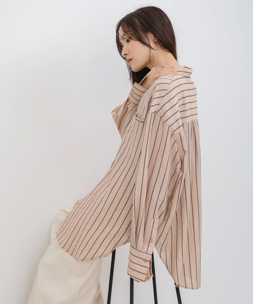 シアーストライプシャツ