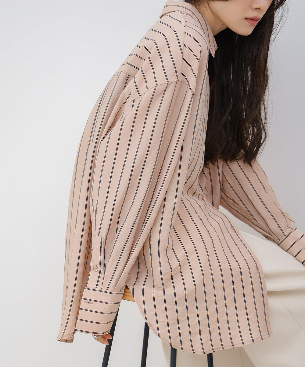 シアーストライプシャツ