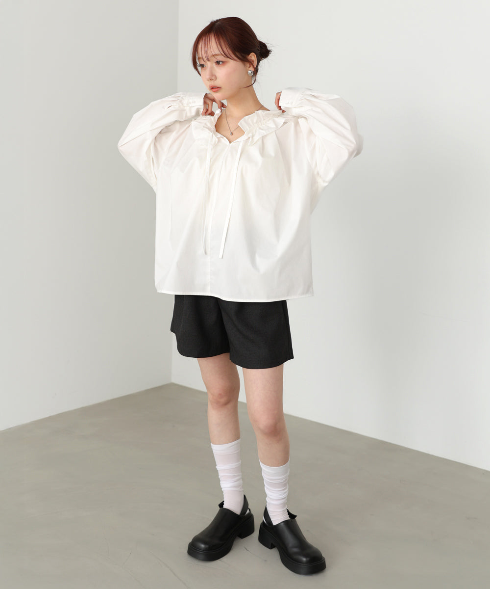 ギャザーフリルブラウス