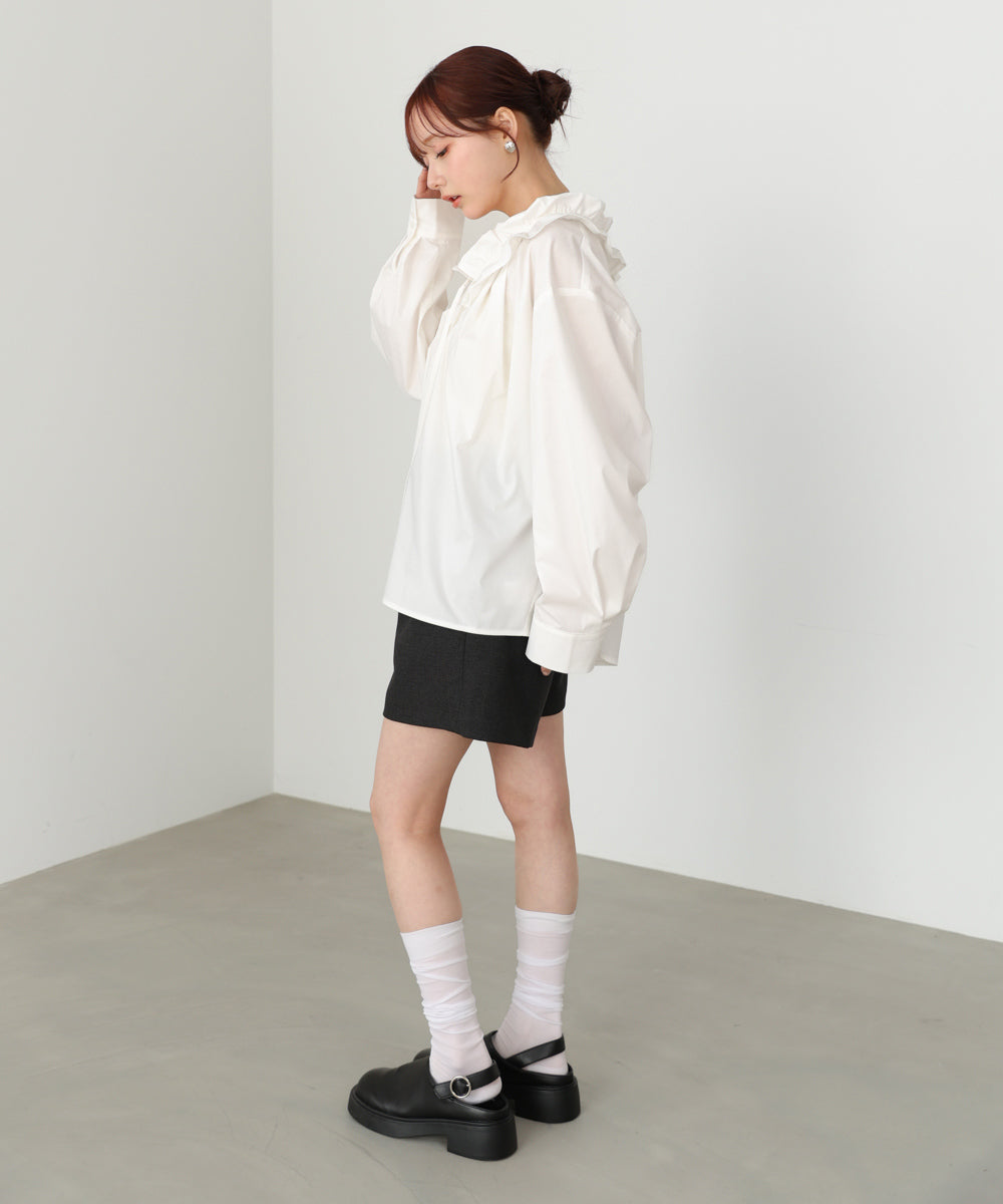 24SS タグ付✨ルネ ギャザーフリルブラウス 36サイズ 白 ギャザーフリルブラウス – Bab