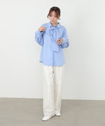 袖タックボウタイリボン付ブラウス