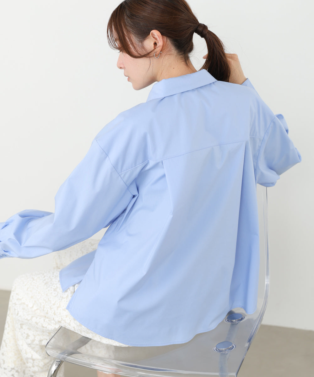 袖タックボウタイリボン付ブラウス