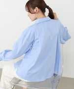 袖タックボウタイリボン付ブラウス