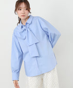 袖タックボウタイリボン付ブラウス