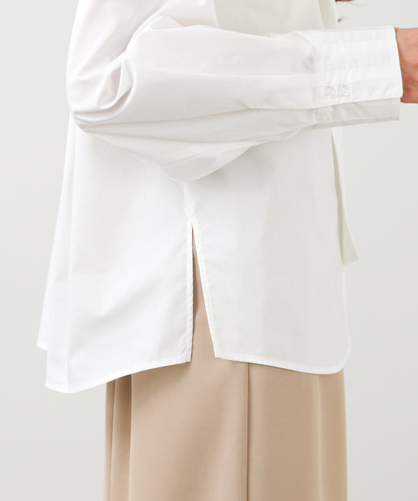 袖タックボウタイリボン付ブラウス