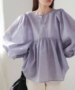 前後2WAY袖ボリュームリボンブラウス
