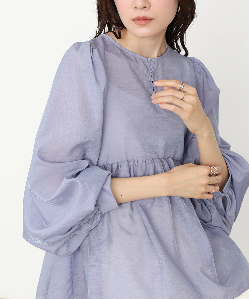 前後2WAY袖ボリュームリボンブラウス