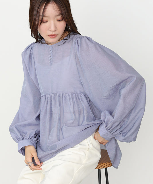 前後2WAY袖ボリュームリボンブラウス