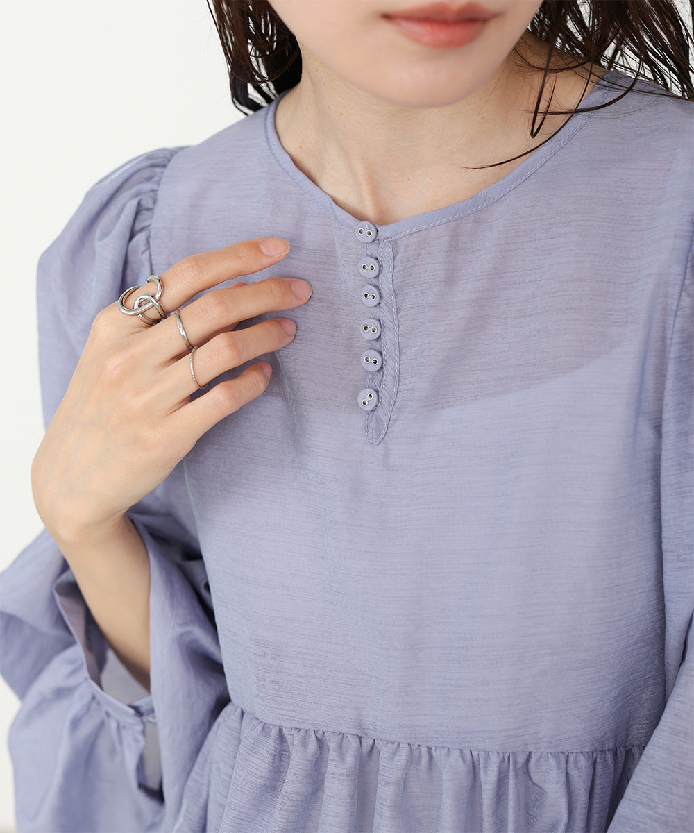 前後2WAY袖ボリュームリボンブラウス