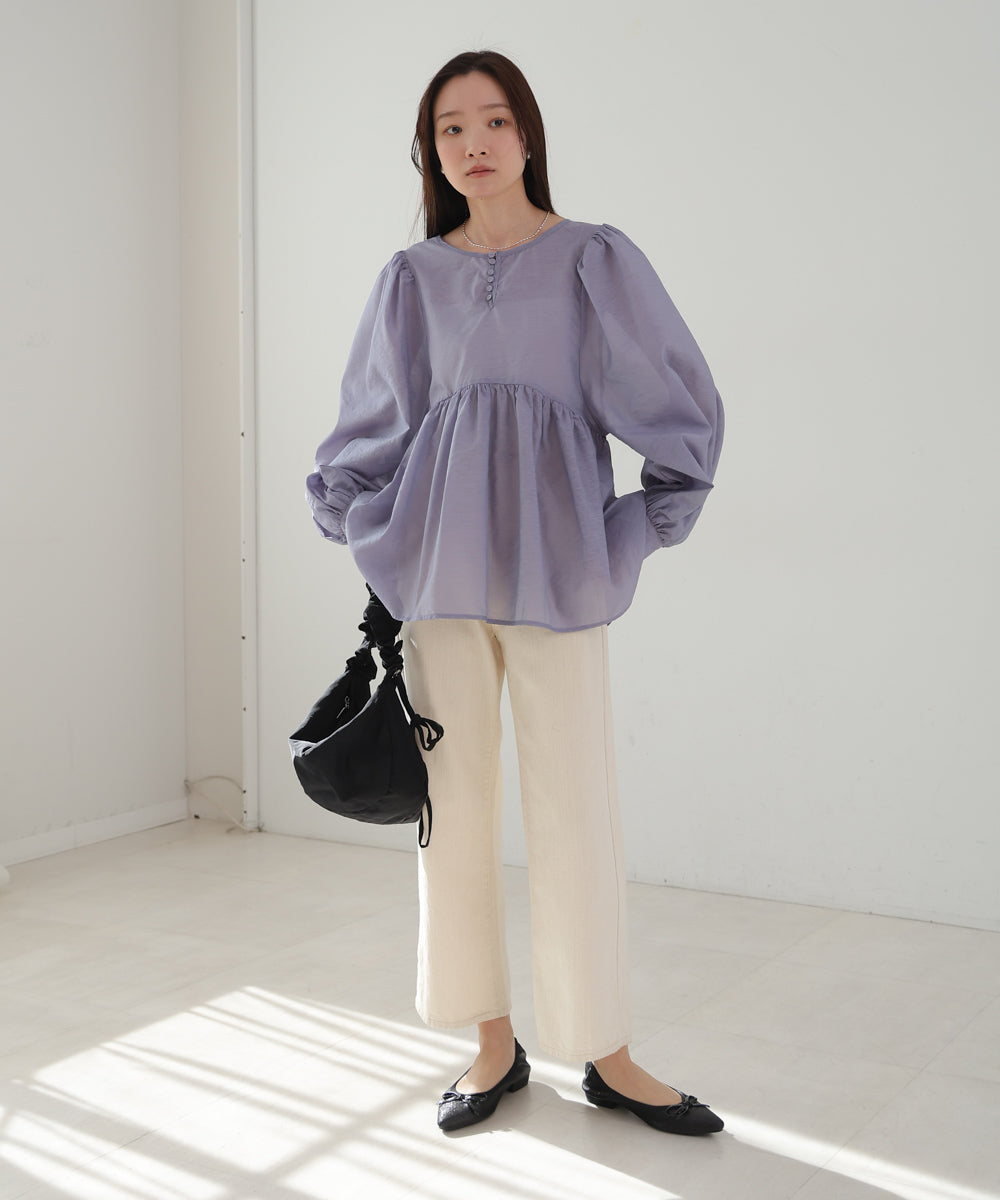 前後2WAY袖ボリュームリボンブラウス
