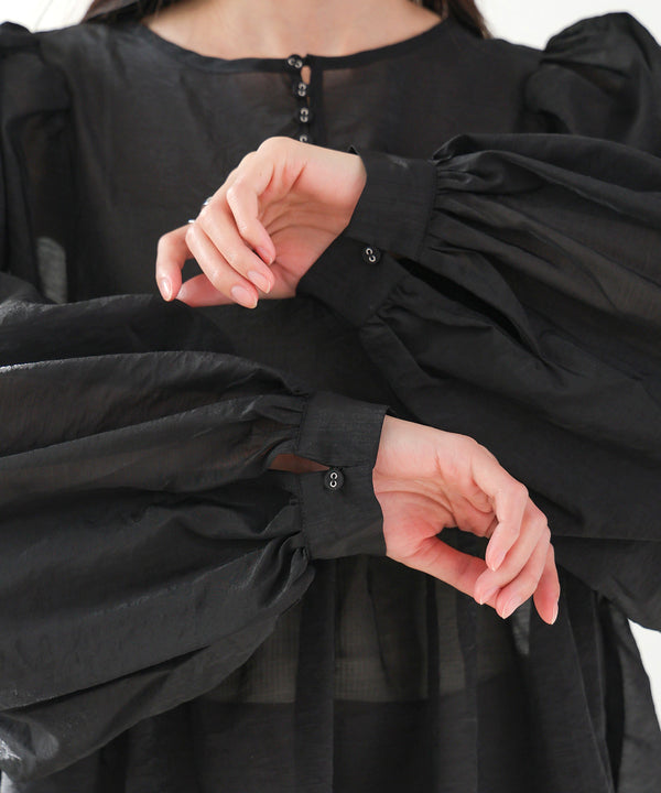 前後2WAY袖ボリュームリボンブラウス