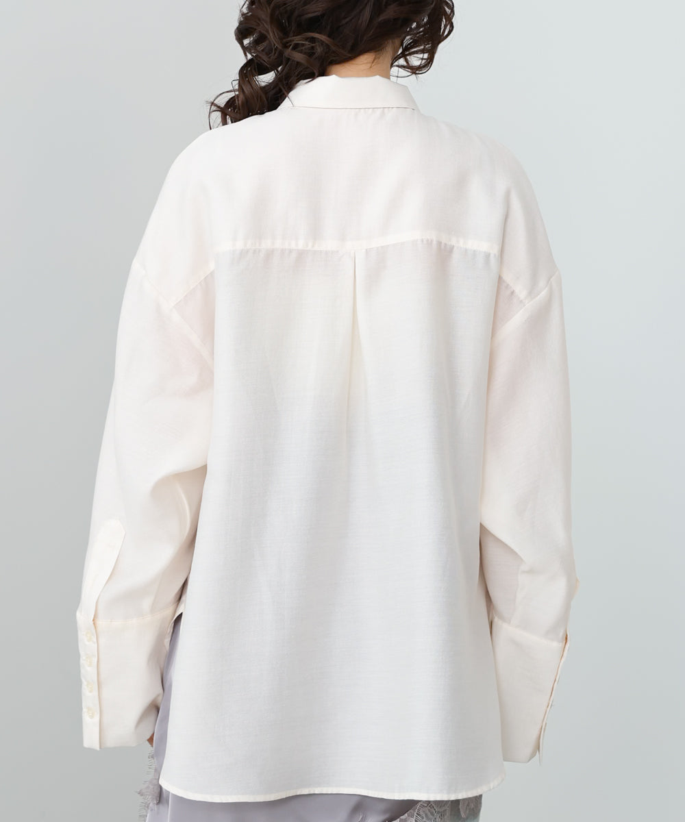 コード刺繡ワイドカフスオーバーシャツ