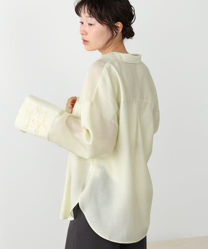 コード刺繡ワイドカフスオーバーシャツ