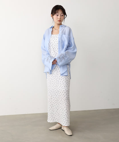 コード刺繡ワイドカフスオーバーシャツ