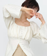 チェック前開きビスチェ風チュニック