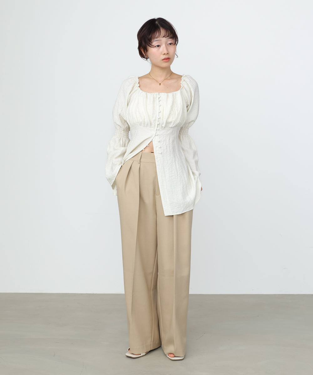 チェック前開きビスチェ風チュニック