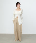 チェック前開きビスチェ風チュニック