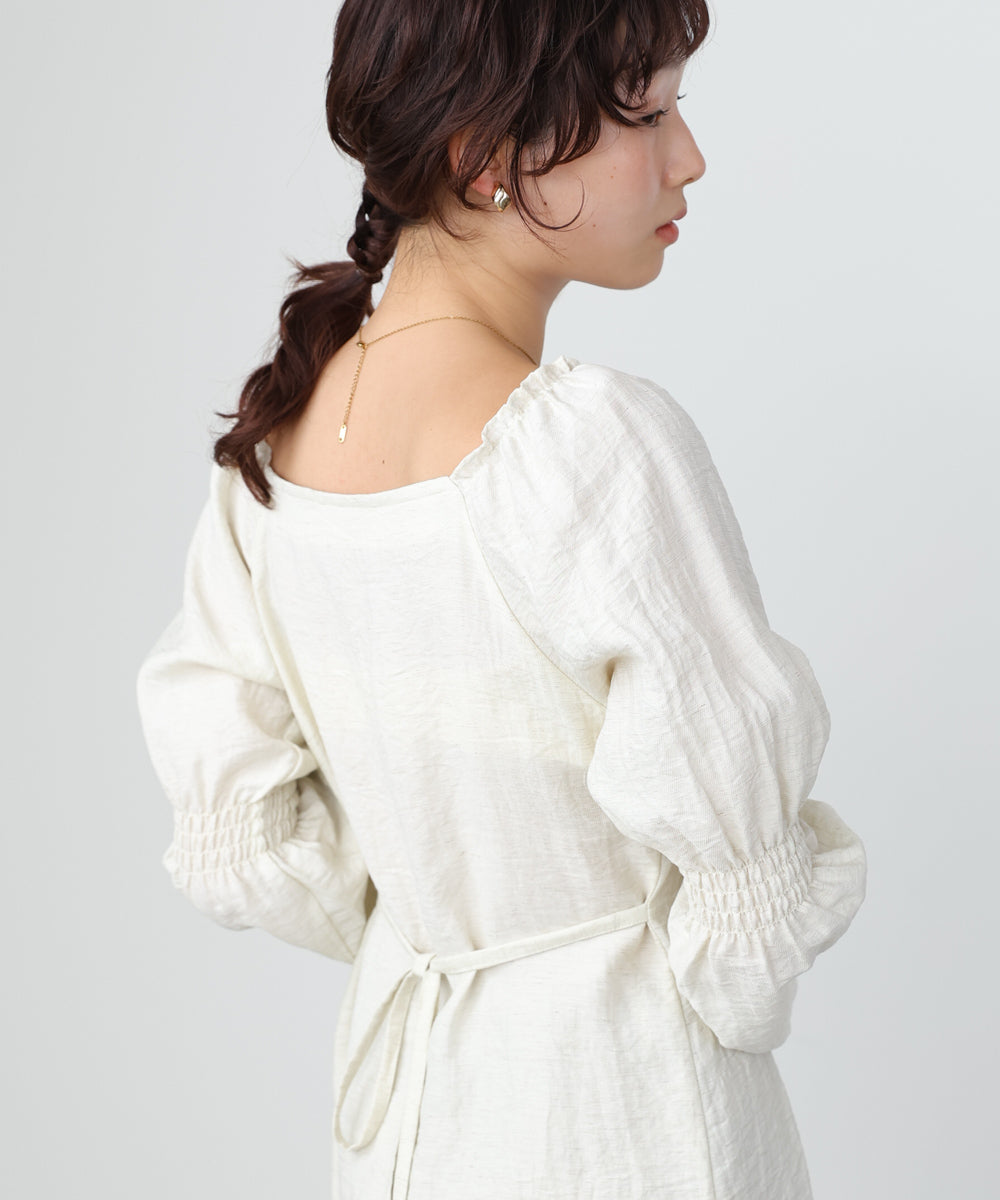 チェック前開きビスチェ風チュニック