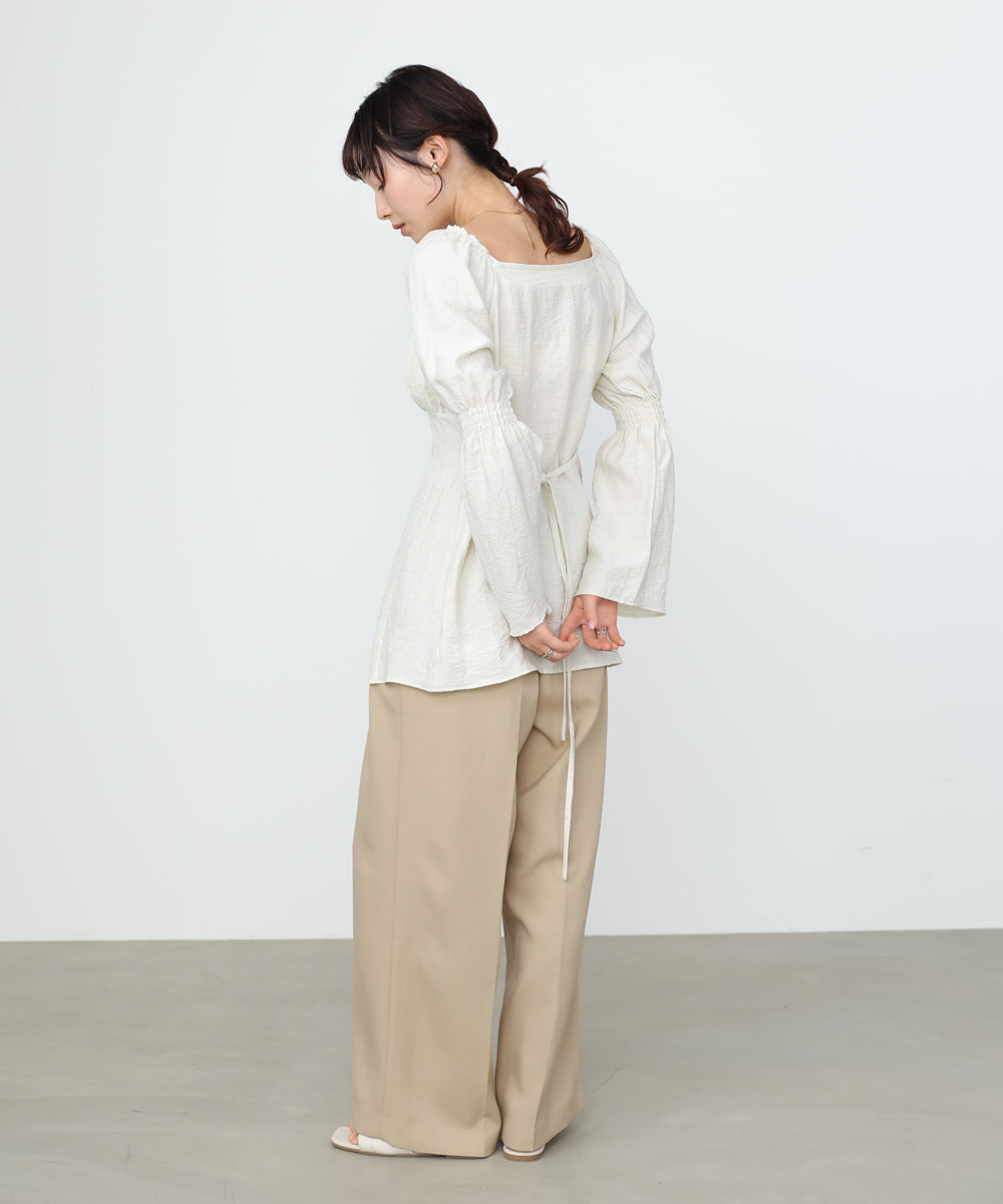 チェック前開きビスチェ風チュニック