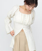 チェック前開きビスチェ風チュニック